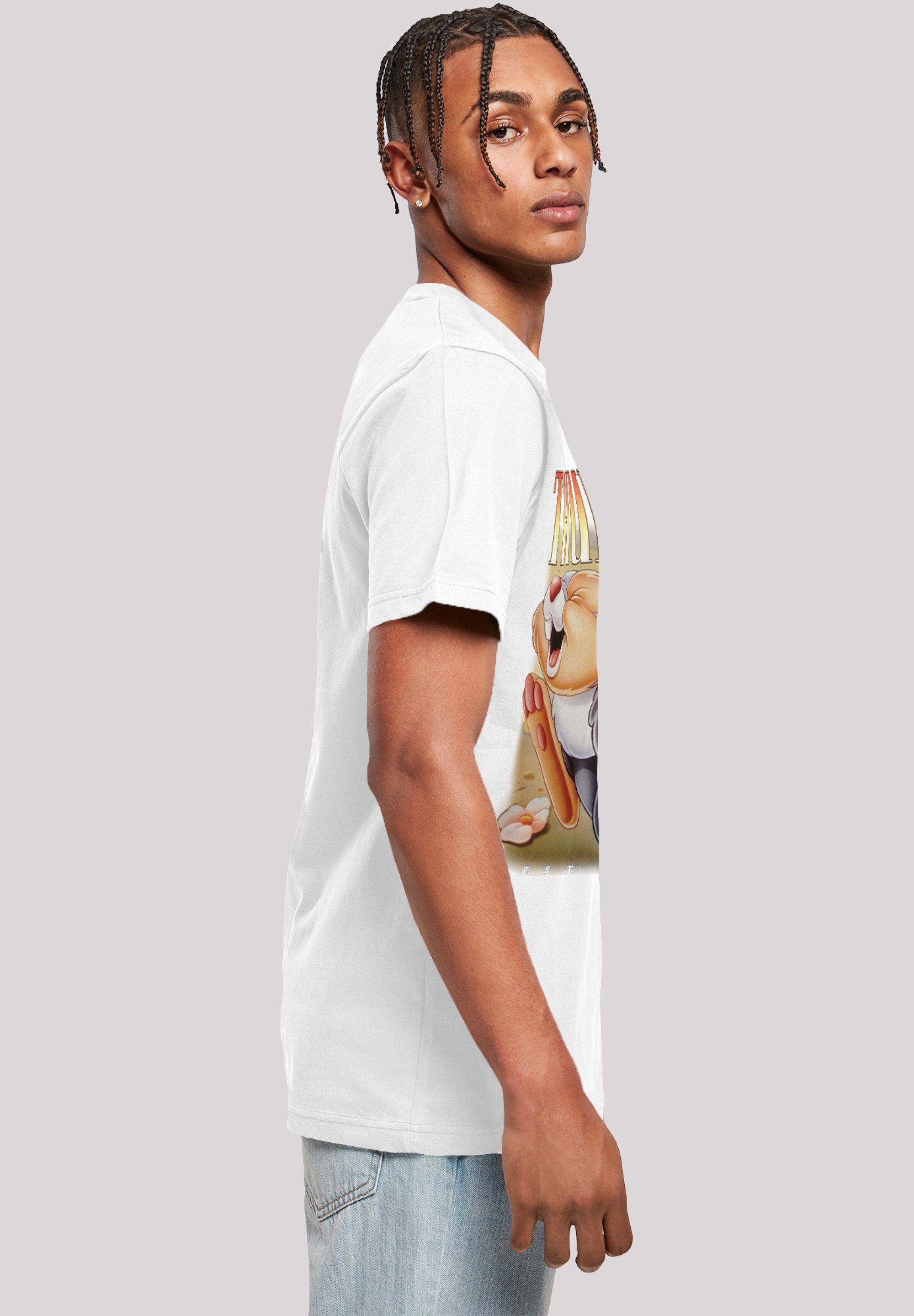 F4NT4STIC T-Shirt Disney Bambi Merch,Regular-Fit,Basic,Bedruckt Klopfer Herren,Premium weiß