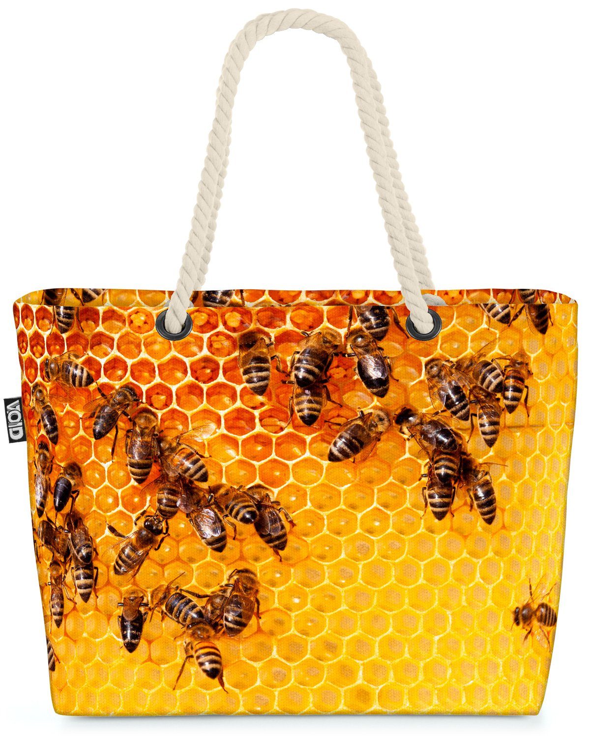 VOID Strandtasche (1-tlg), Bienen Honigbiene Maja Bienenwabe Honig Bienen Frühs Honig Bienenwabe