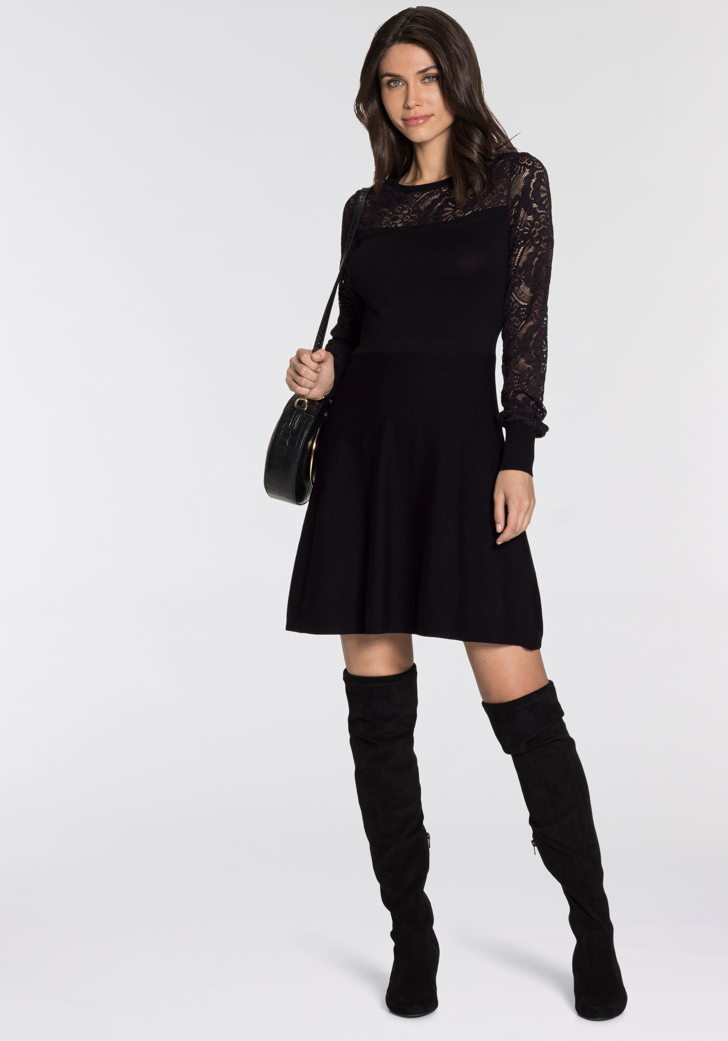 Melrose Strickkleid für besondere Anlässe, kurzes Kleid, taillierter Schnitt