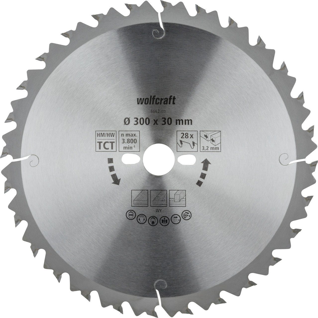 Kreissägeblatt Wolfcraft Kreissägeblatt Ø 300 mm Bohrung Ø 30 mm