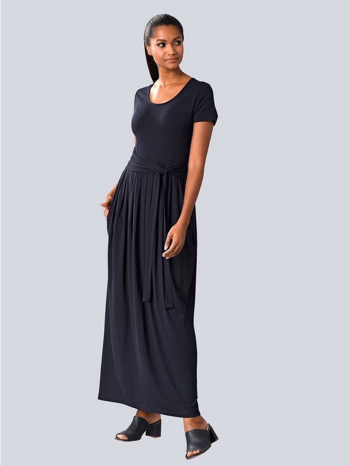 Alba Moda Kleid mit ausgestelltem Rockteil in blau
