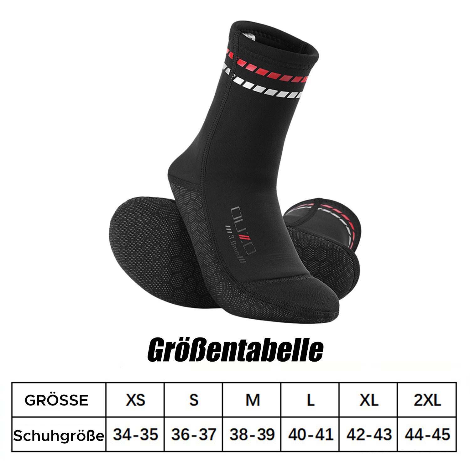 Refttenw Neoprensocken 3mm Neoprenanzug-Socken Rutschfest Tauchsocken für Damen Herren (1 Paar) Kaltwasser Schwimmsocken, Elastisch Schnell-Trocknend