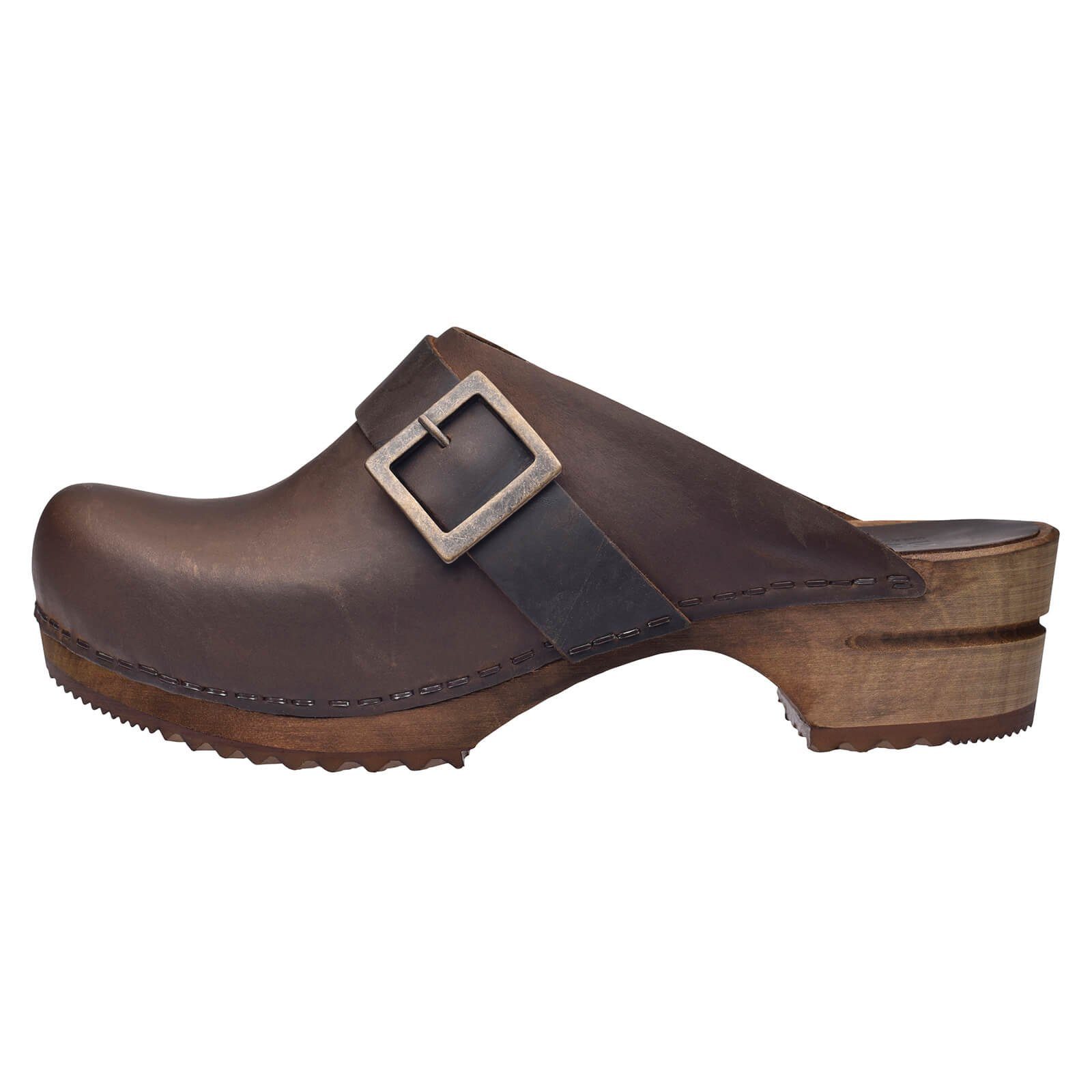 Sanita Wood-Urban Open Clog Antique Brown Sandale