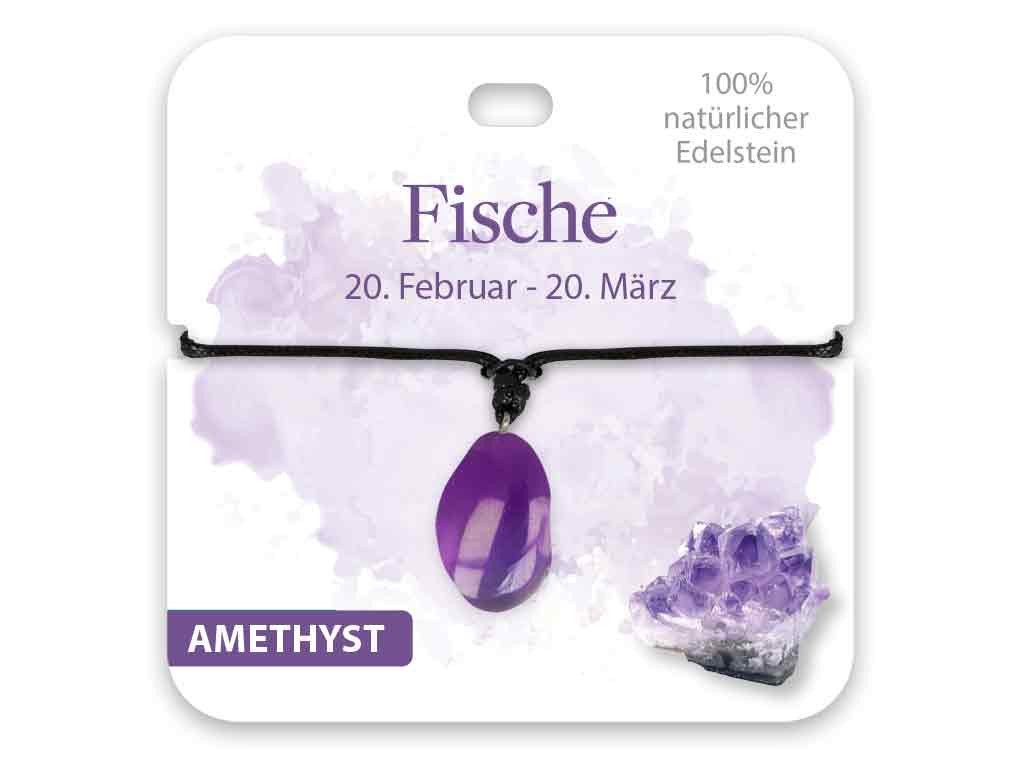 bb Klostermann Kette mit Anhänger BB Klostermann Edelstein Kette Amethyst Sternzeichen Fische