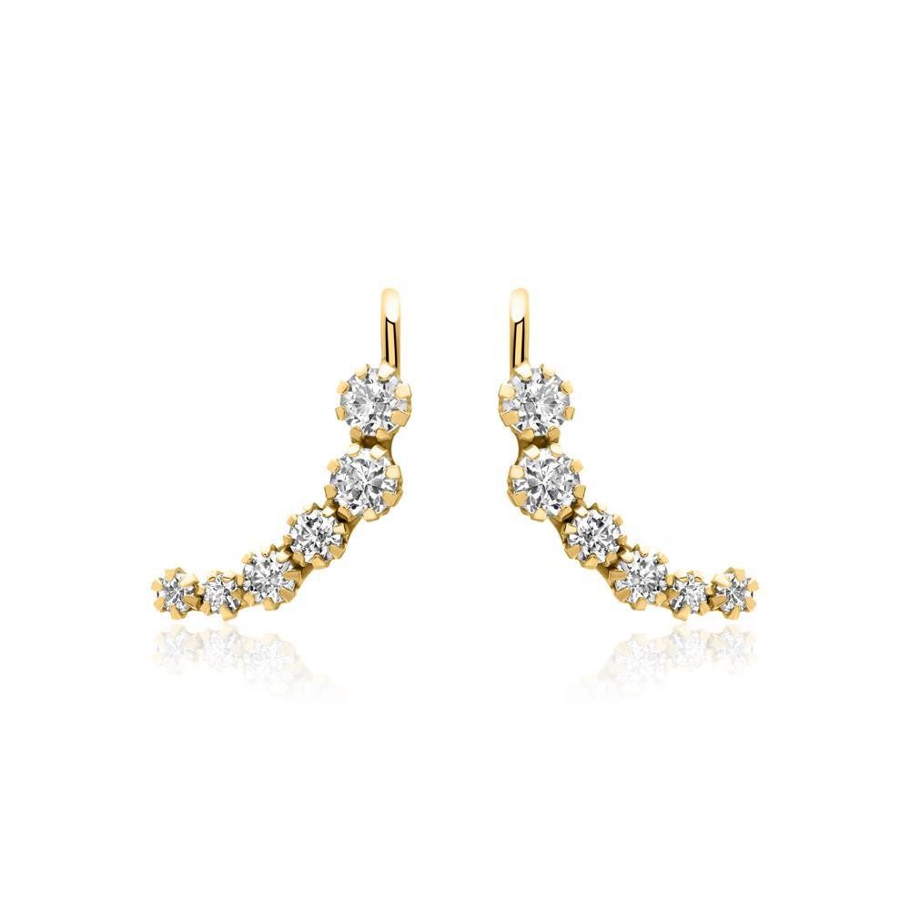 Paar Ohrstecker Earclimber für Damen von Unique aus 9K Gold mit Zirkonia