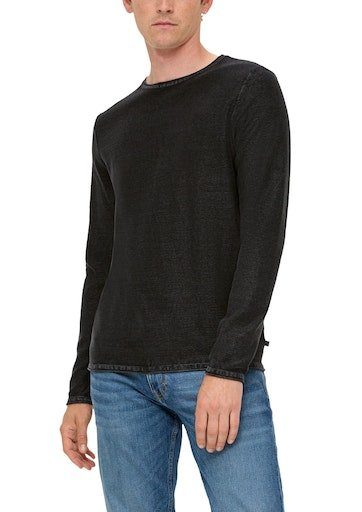 QS Strickpullover mit leicht melierter Optik black