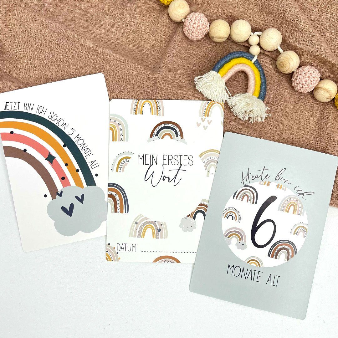 PAPIERDRACHEN Geschenkkarte 32 Meilensteinkarten für Babys und Kleinkinder