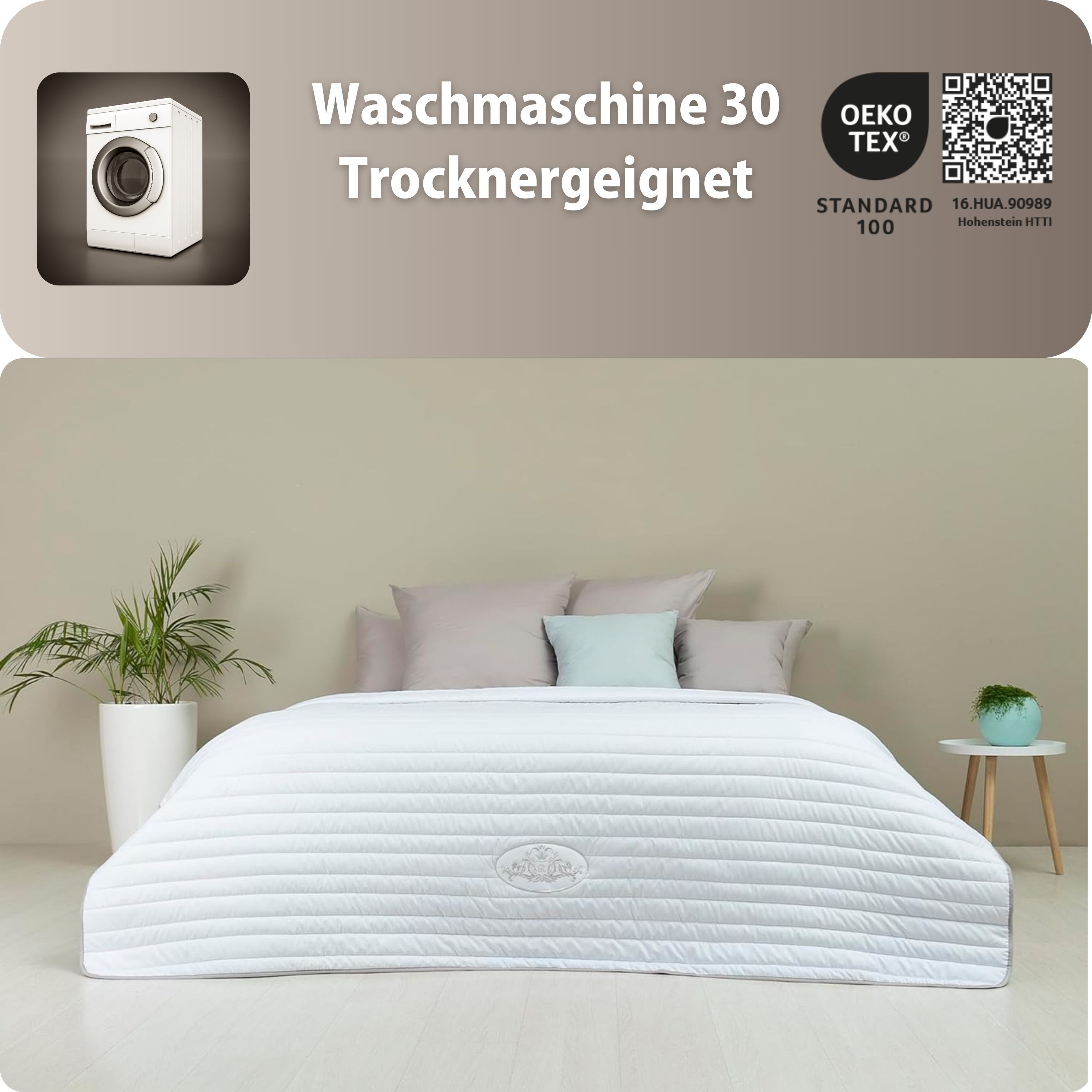 SEI Design Bettüberwurf Wende-Tagesdecke Royal Ambience 240x220 Taupe Hell / weiß, Wendefunktion – Bild 4 von 5