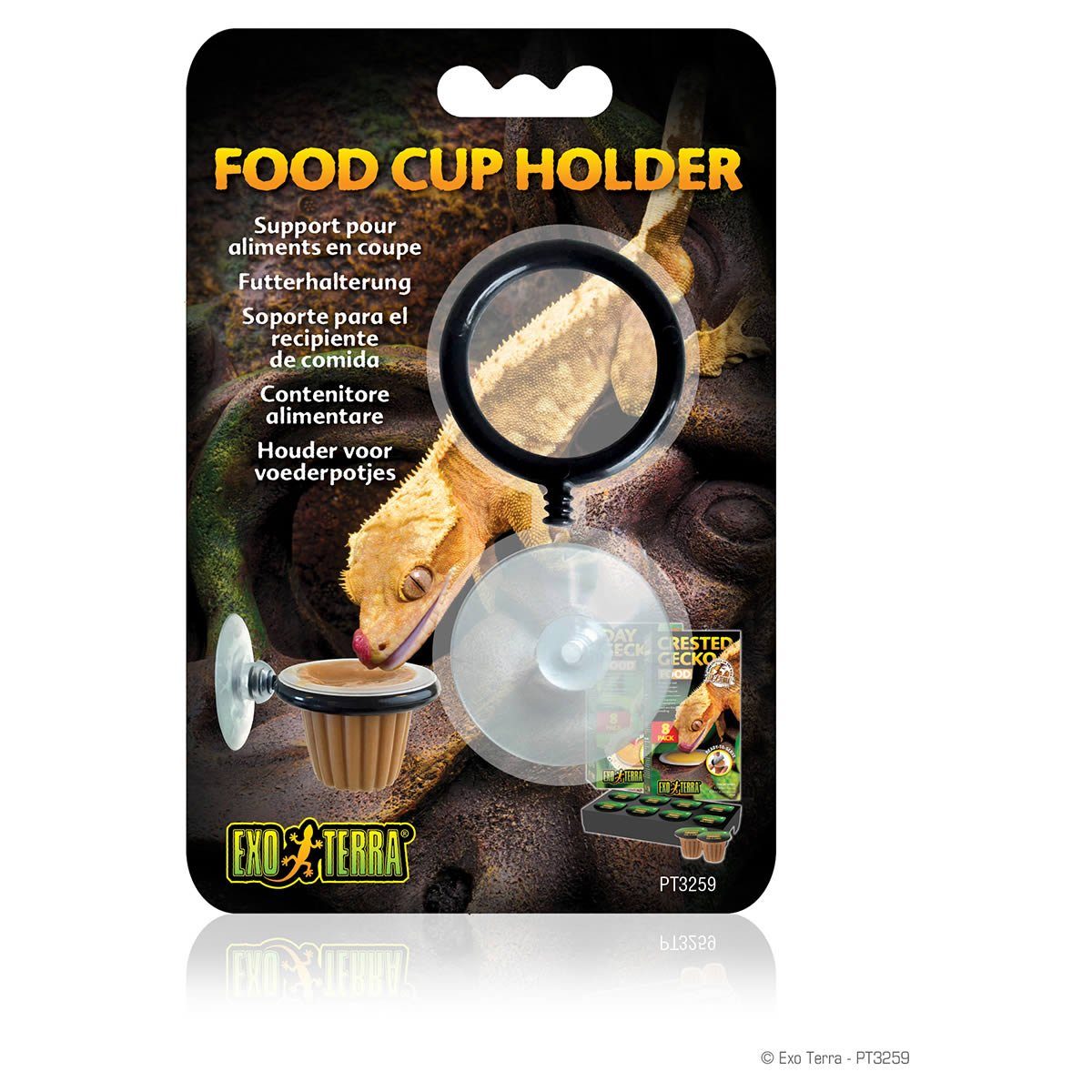Exo Terra Futternapf Food Cup Holder - Halter mit Sauger für Gecko Futter
