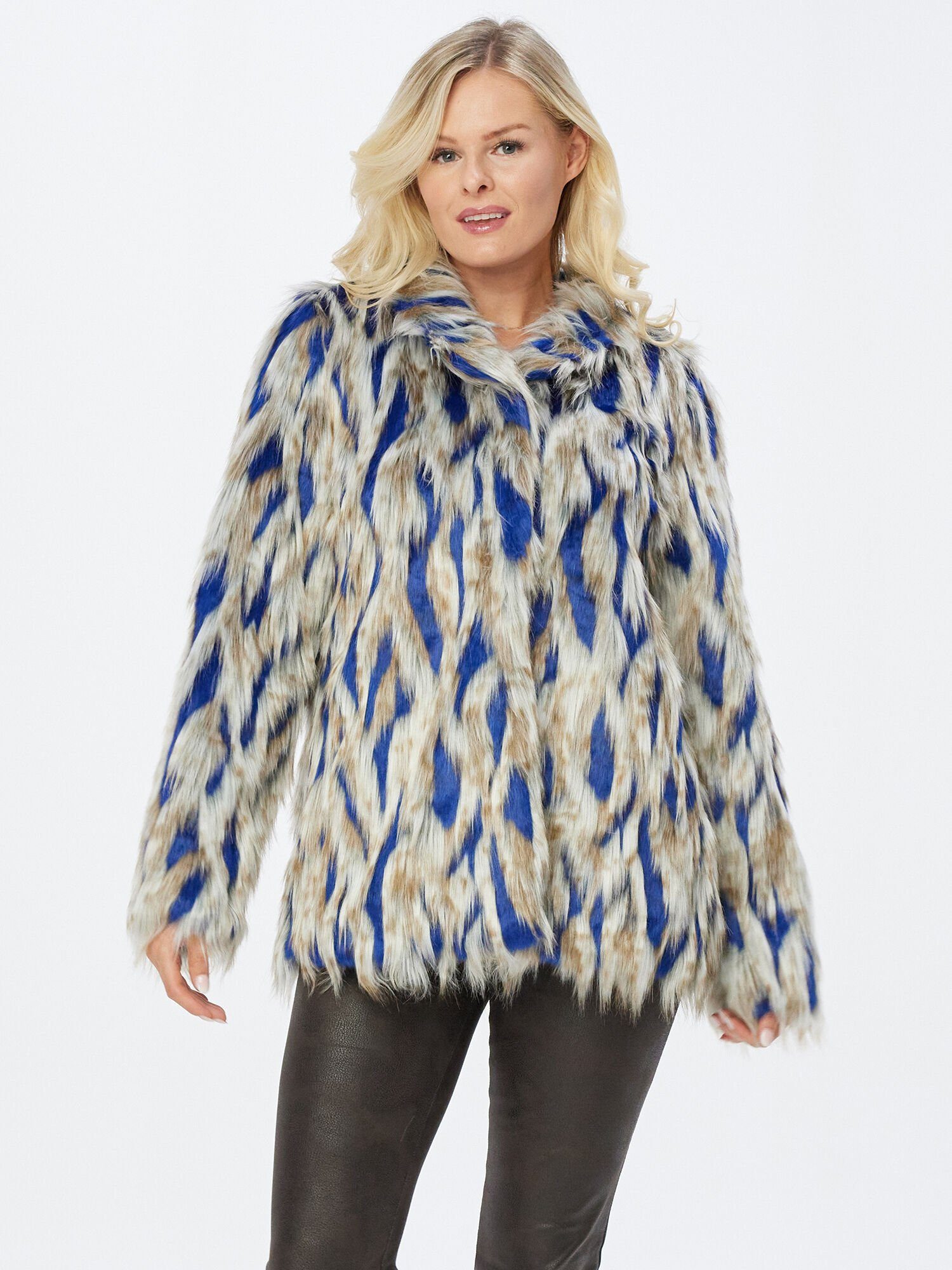 Sarah Kern Fellimitatjacke Webpelzjacke figurumspielend im günstig online kaufen