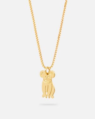 Malaika Raiss Kette mit Anhänger Koala Halskette Damen Gold mit Koalabär Anhänger 45 cm, Silber 925, 24 Karat vergoldet
