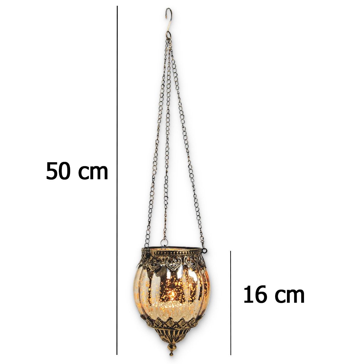 matches21 HOME & HOBBY Bilderrahmen Vintage Kerzenglas zum Hängen Windlicht Laterne, gold in 16 cm, Moderner Glas Kerzenhalter als Wohnzimmer Balkon Hochzeit Hä – Bild 2 von 5