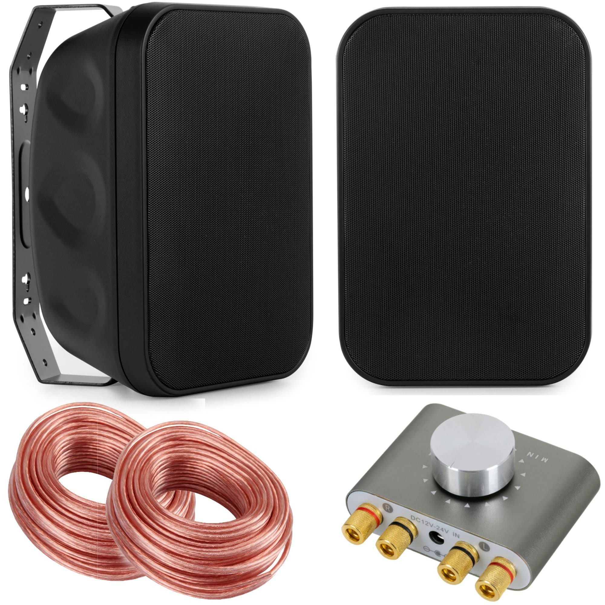 McGrey OLS-651B Outdoor-Lautsprecher 60 Watt Schwarz mit Bluetooth Set Außenlautsprecher (N/A, 60 W, Eleganter Allwetter-Lautsprecher mit voluminösem Klang)