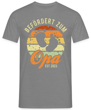 Quattro Formatee Kurzarmshirt Befördert zum Opa 2023 - Großvater Vatertag Herren T-Shirt (1-tlg)