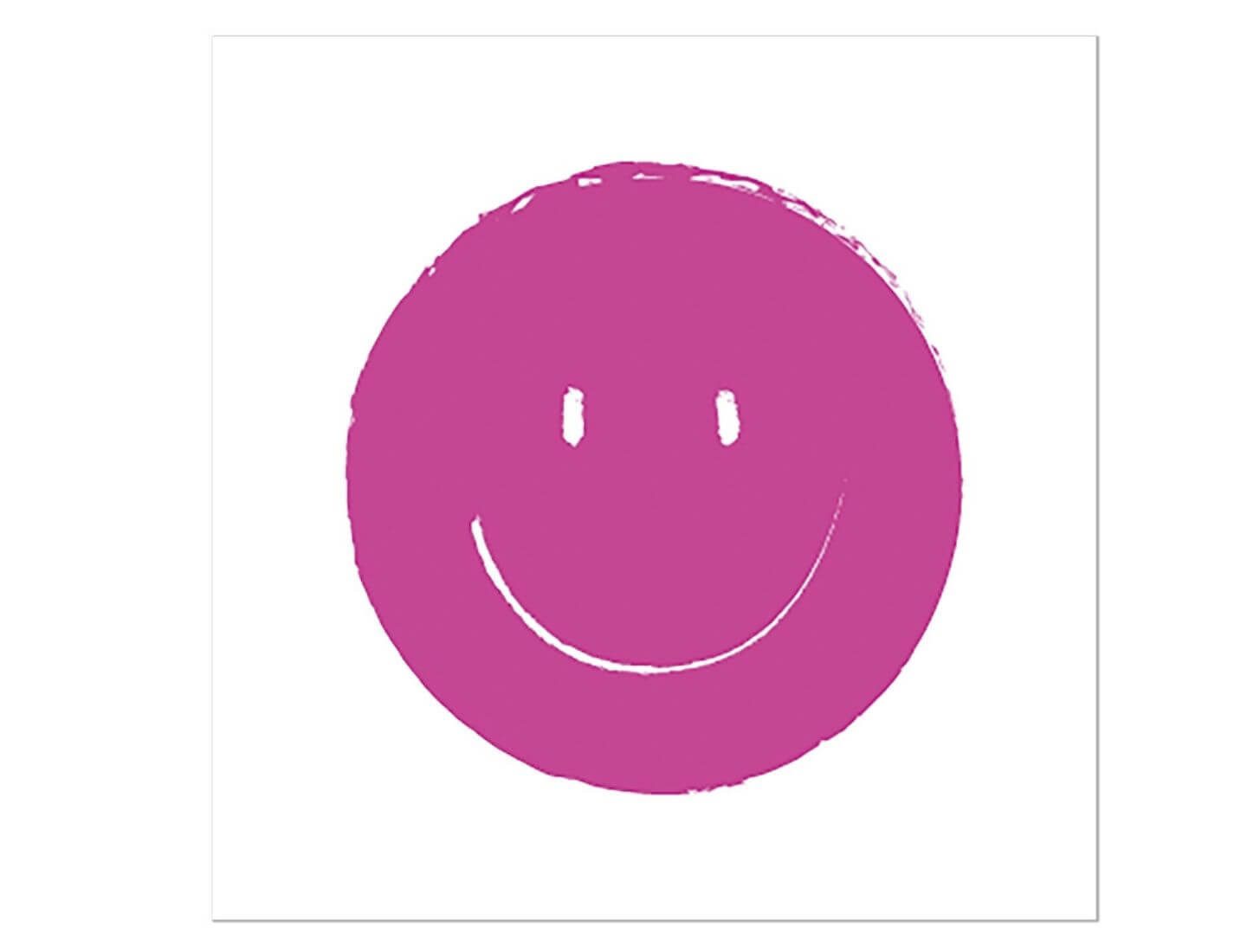 ARTEBENE Papierserviette Cocktailserviette Happy Face Pink