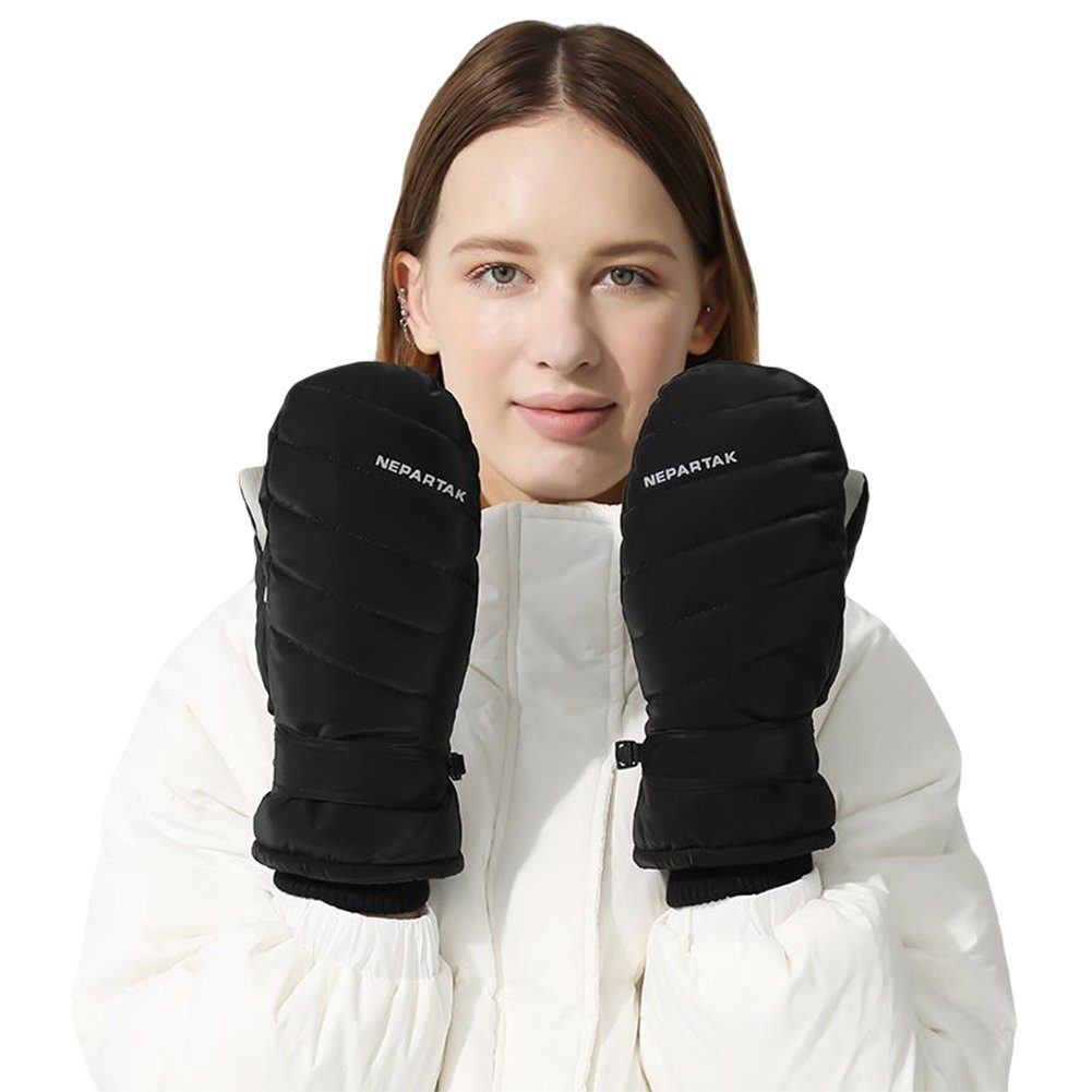 Blusmart Fahrradhandschuhe Warme Winter-Skihandschuhe Für Damen, All-Inclusive-Fingerhandschuhe one size schwarz