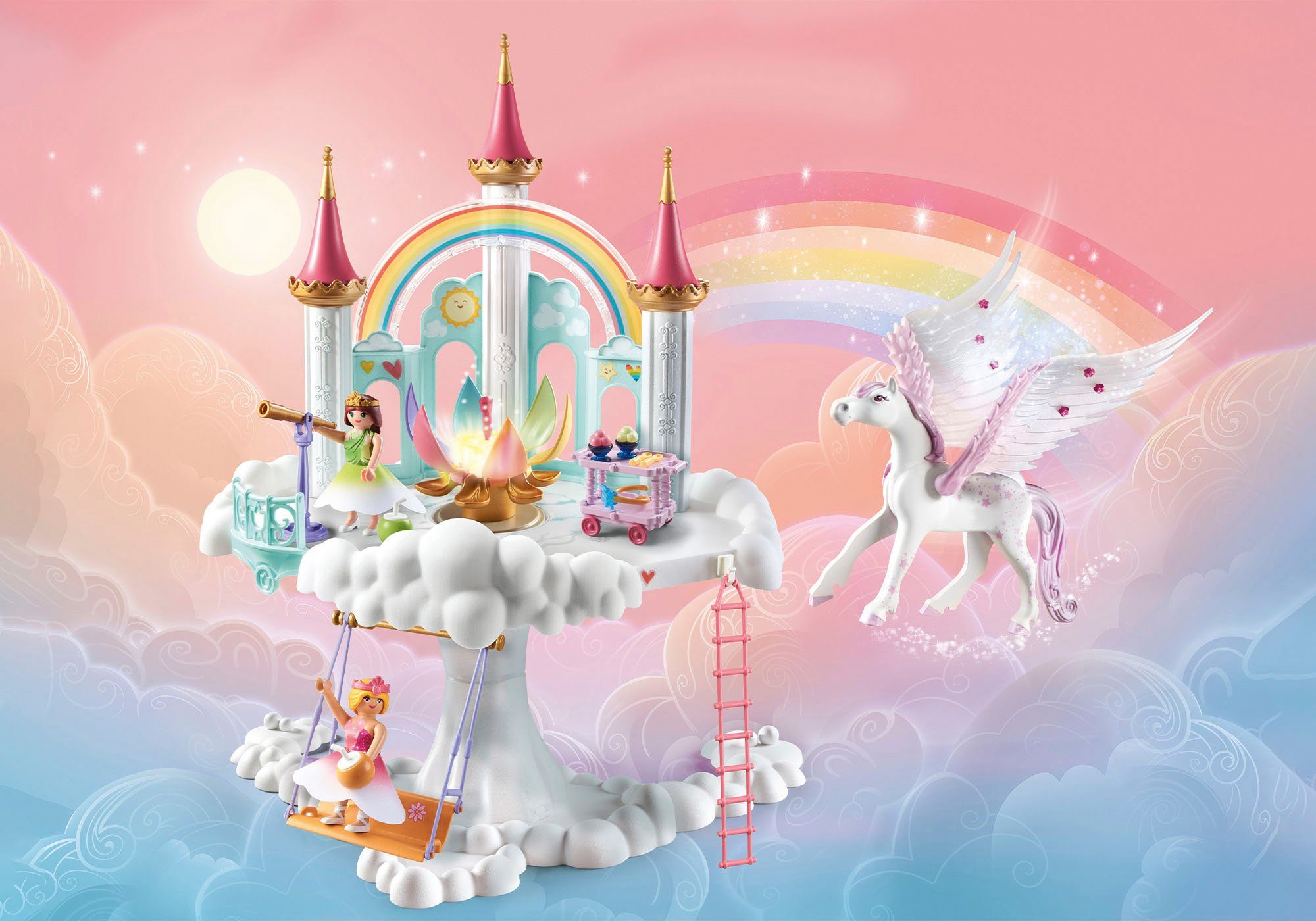 Magic, Playmobil® Regenbogenschloss Princess Konstruktions-Spielset (114 Himmlisches St) (71359),