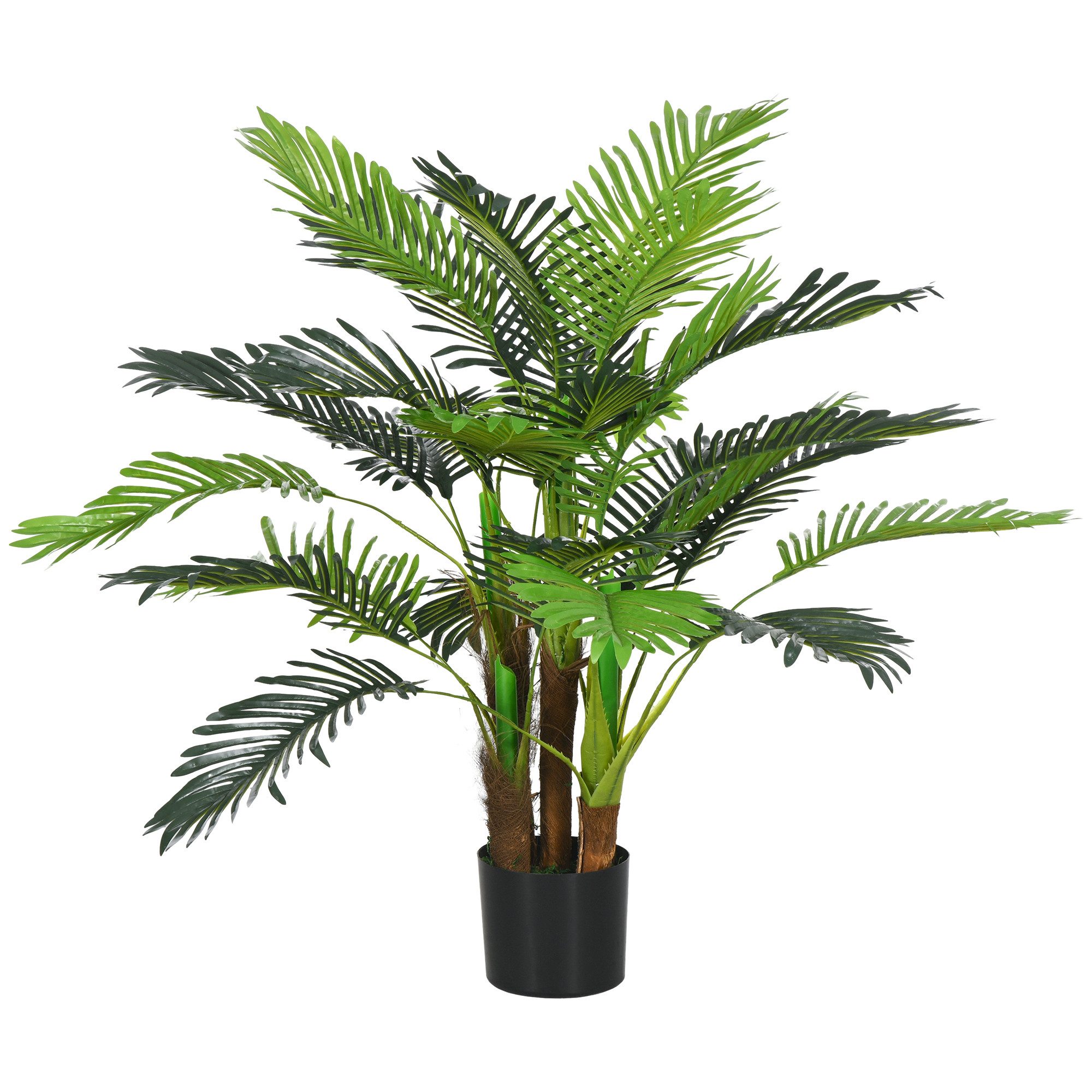 Kunstpflanze Kunst Palme, 100 cm mit 27 Zweige, Zimmerpflanze