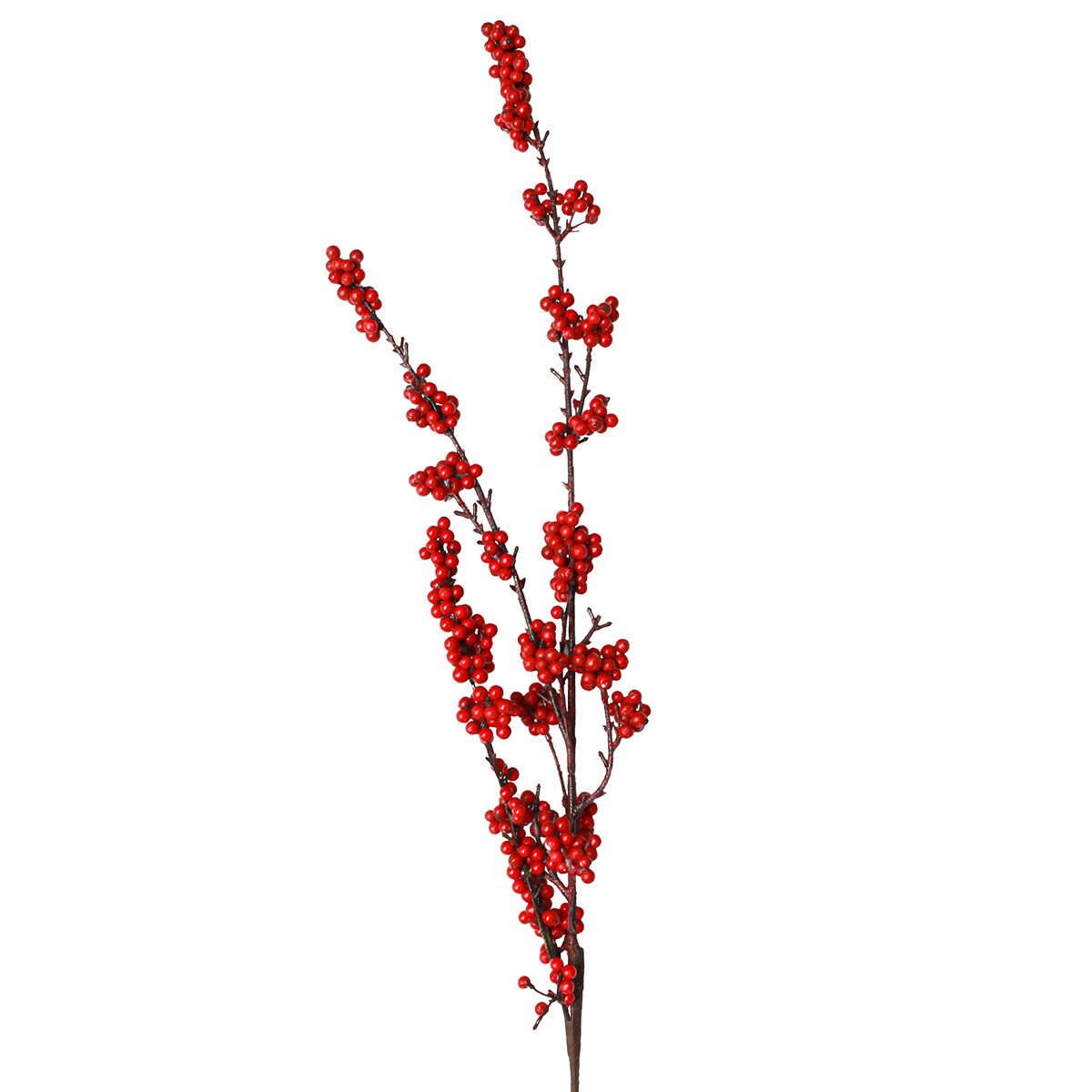 Künstliche Zimmerpflanze Roter Beerenzweig 115cm künstlich Herbst Winter Deko