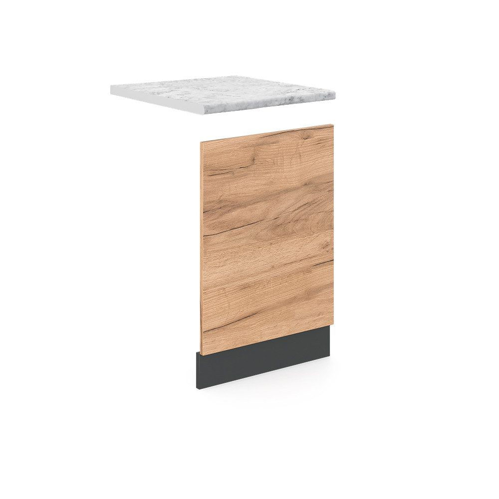 Frontblende R-Line, Goldkraft Eiche/Anthrazit, AP Marmor