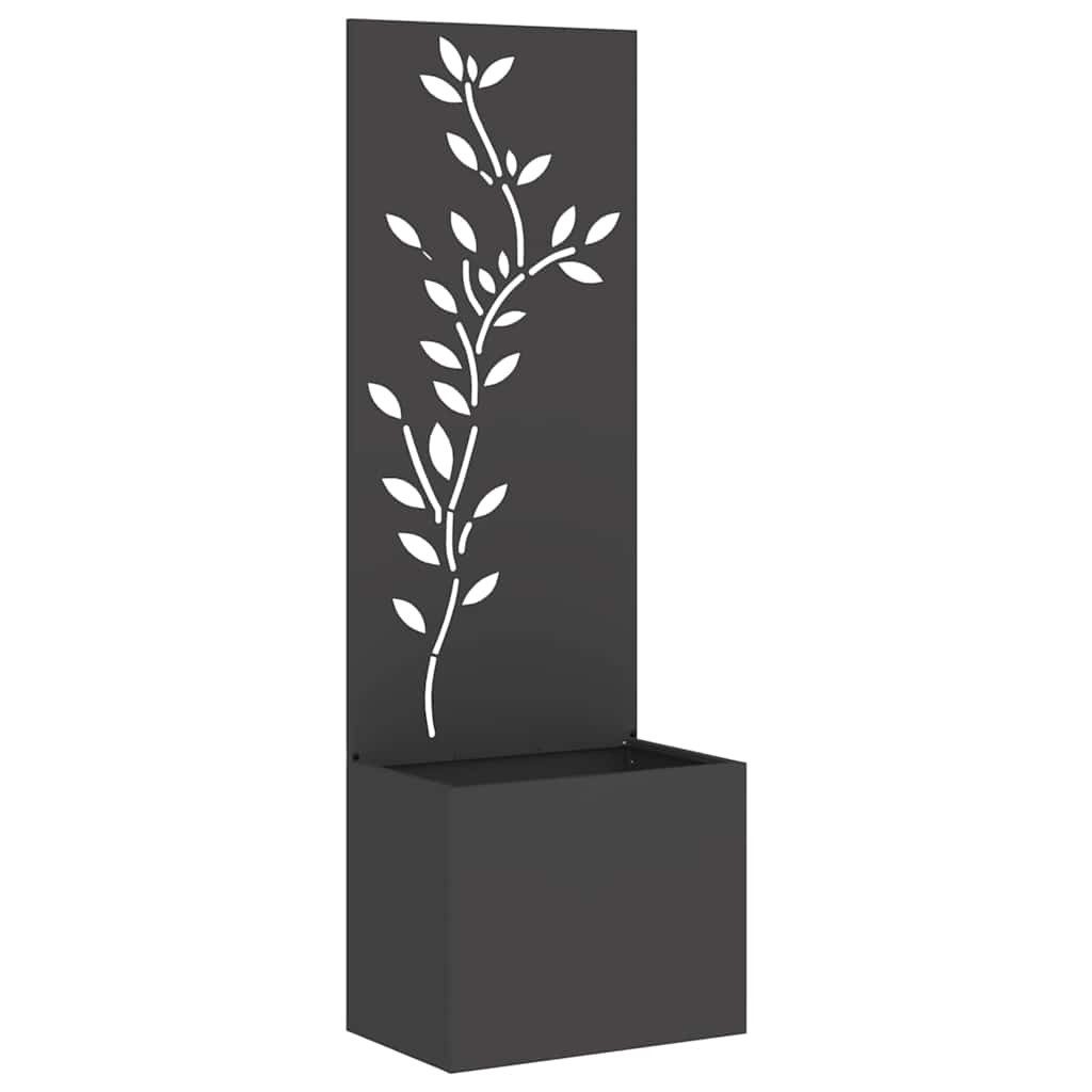 vidaXL Wandbild Garten Sichtschutz-Leinwand Floral Schwarz günstig online kaufen