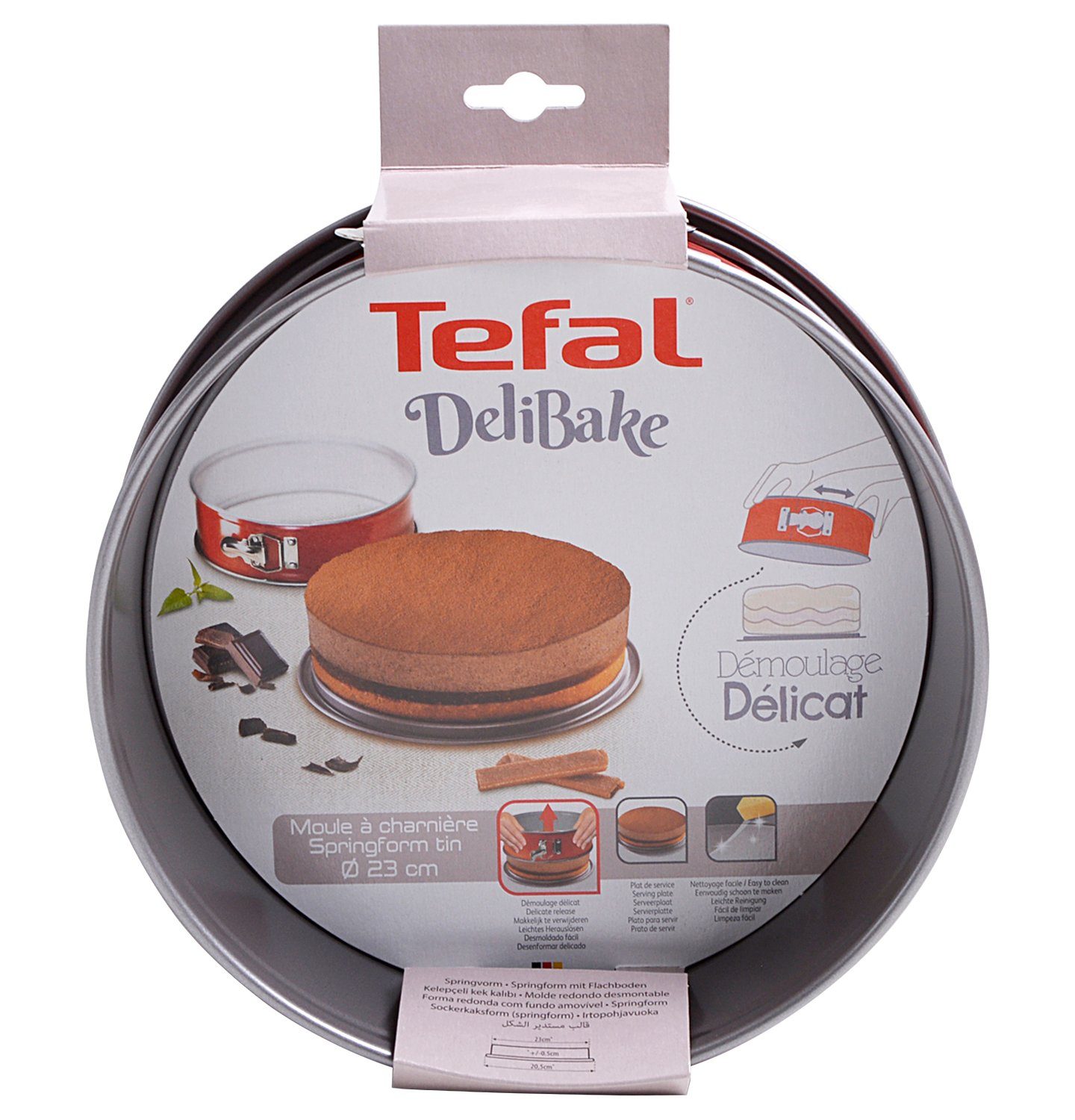 Tefal Backform Springform 1641214, 23cmØ karbonrot mit Scharnier für Backofen