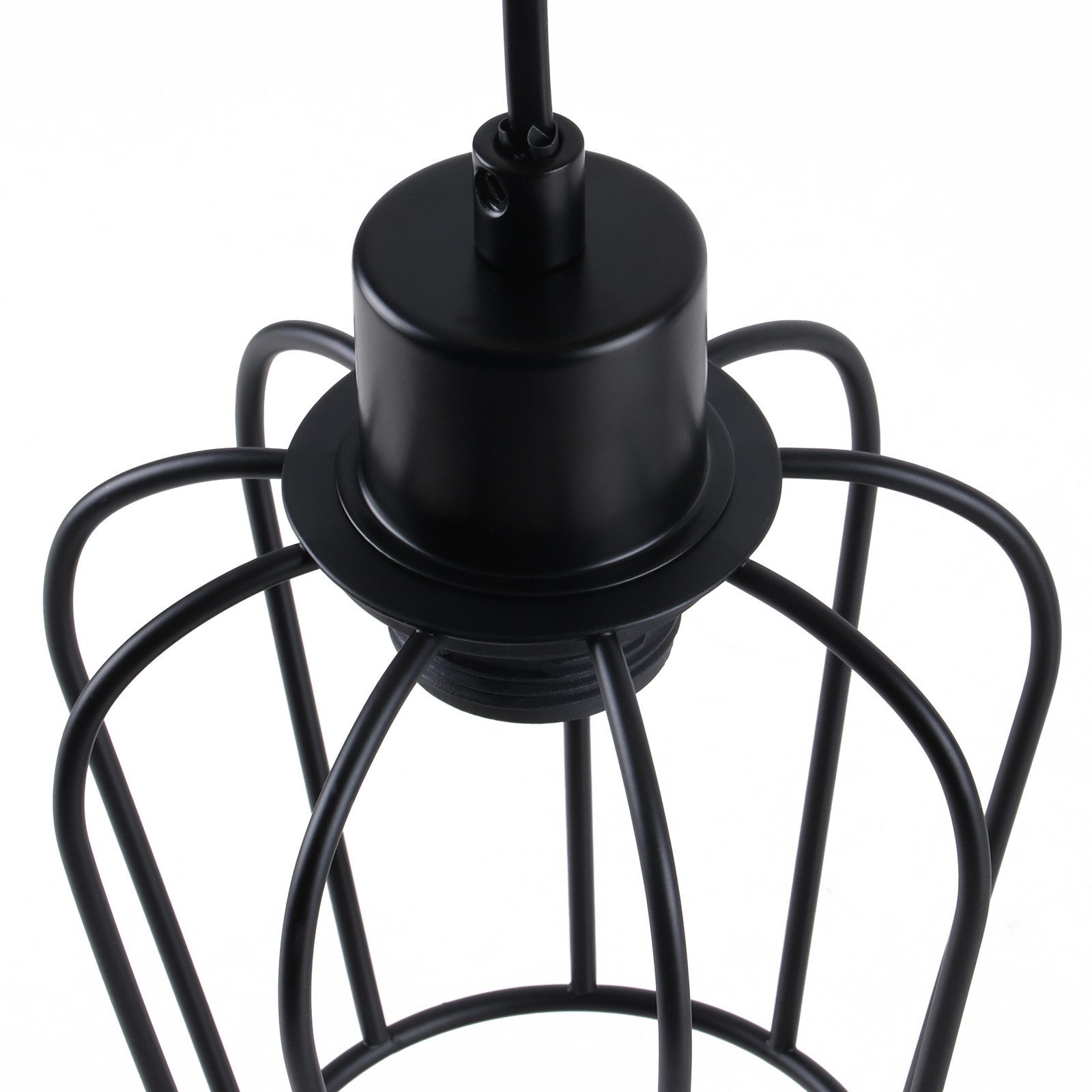 ZMH Tischleuchte Wohnzimmer Retro Schwarz-Holz Nachttischlampe Industrial Design E27, ohne Leuchtmittel, 1 Flammig Vintage Tischleuchte im Industrial Design aus – Bild 5 von 5