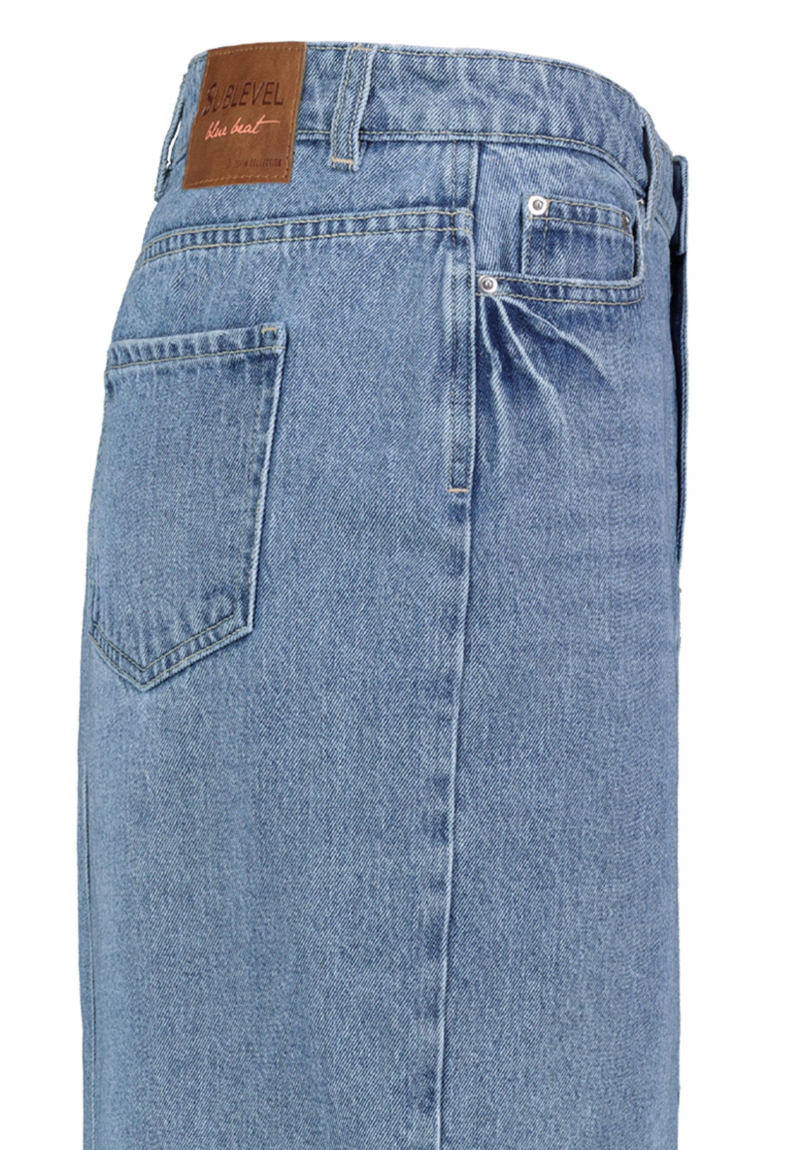 SUBLEVEL Jeansrock Damen Maxi Midi Mini Rock langer Schnitt Denim Stretch – Bild 5 von 5