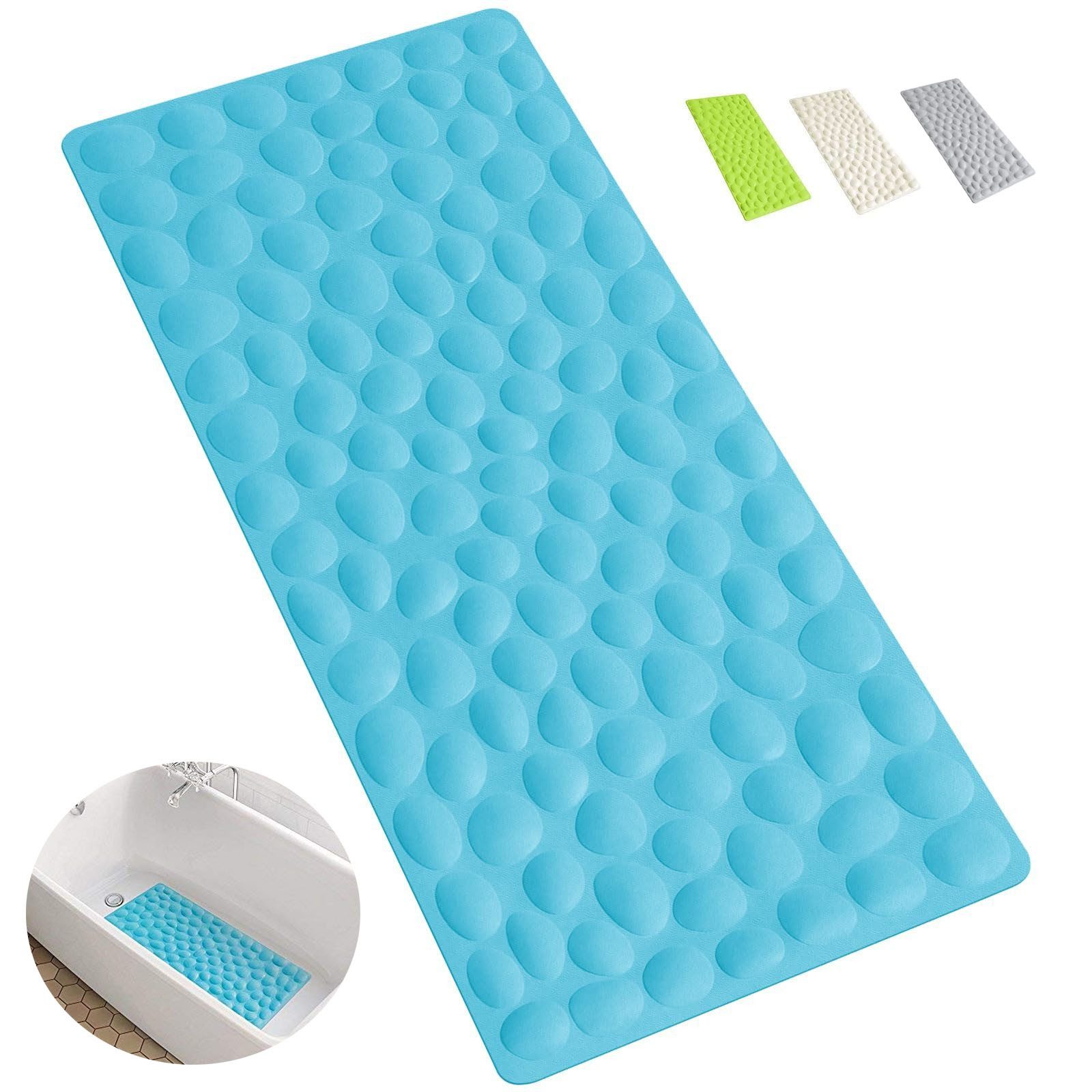 SURFOU Badematte Badewannenmatte rutschfest, Antirutschmatte für Badewanne, Badematte, Maschinenwaschbar, Naturkautschuk, Rechteck 40*80cm, Duschmatte rutschfest mit Saugnäpfen, 100% BPA-frei, schimmelresistent