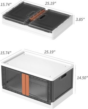 Welikera Frischhaltedose Aufbewahrungsbox, faltbar 64*40*37cm Doppelseitige Öffnung mit Rollen