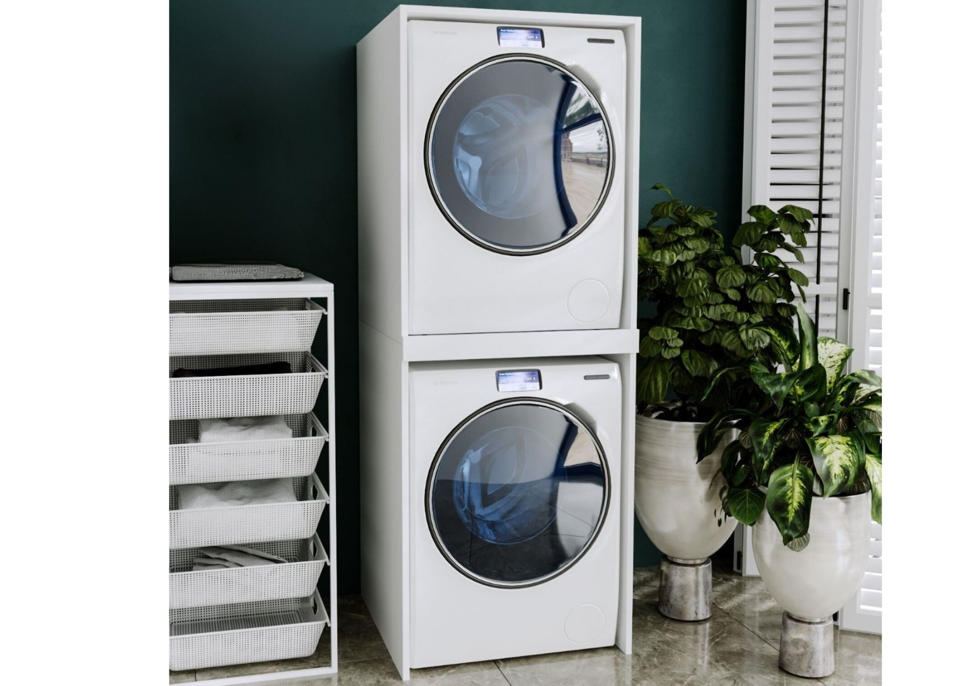 Raumhirsch Furniture Waschmaschinenumbauschrank für zwei Geräte günstig online kaufen