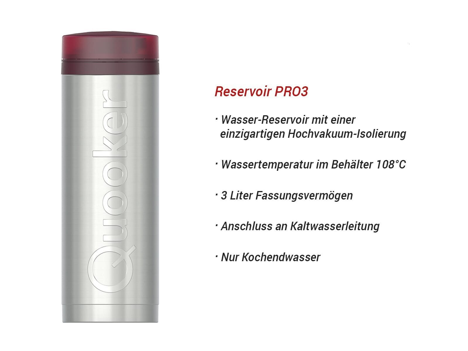 QUOOKER Küchenarmatur Quooker PRO3 & CUBE, Flex inkl. Cube-Filter (4x CO₂ gratis) (Spar-Set, Armatur mit PRO3 und CUBE für kochendes, gekühltes, sprudelndes Wasser) Kochendwasser, Sprudel, stilles wasser, Kindersicherung, Flexschlauch