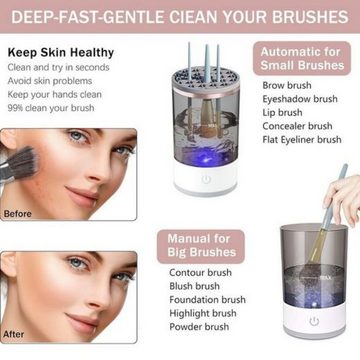 Gontence Make-up 2-in-1 Elektrischer Pinsel-Reiniger & Organizer: Tiefenreinigung, Elektrischer Make-up-Pinselreiniger Tragbar Make Up Brush Cleaner
