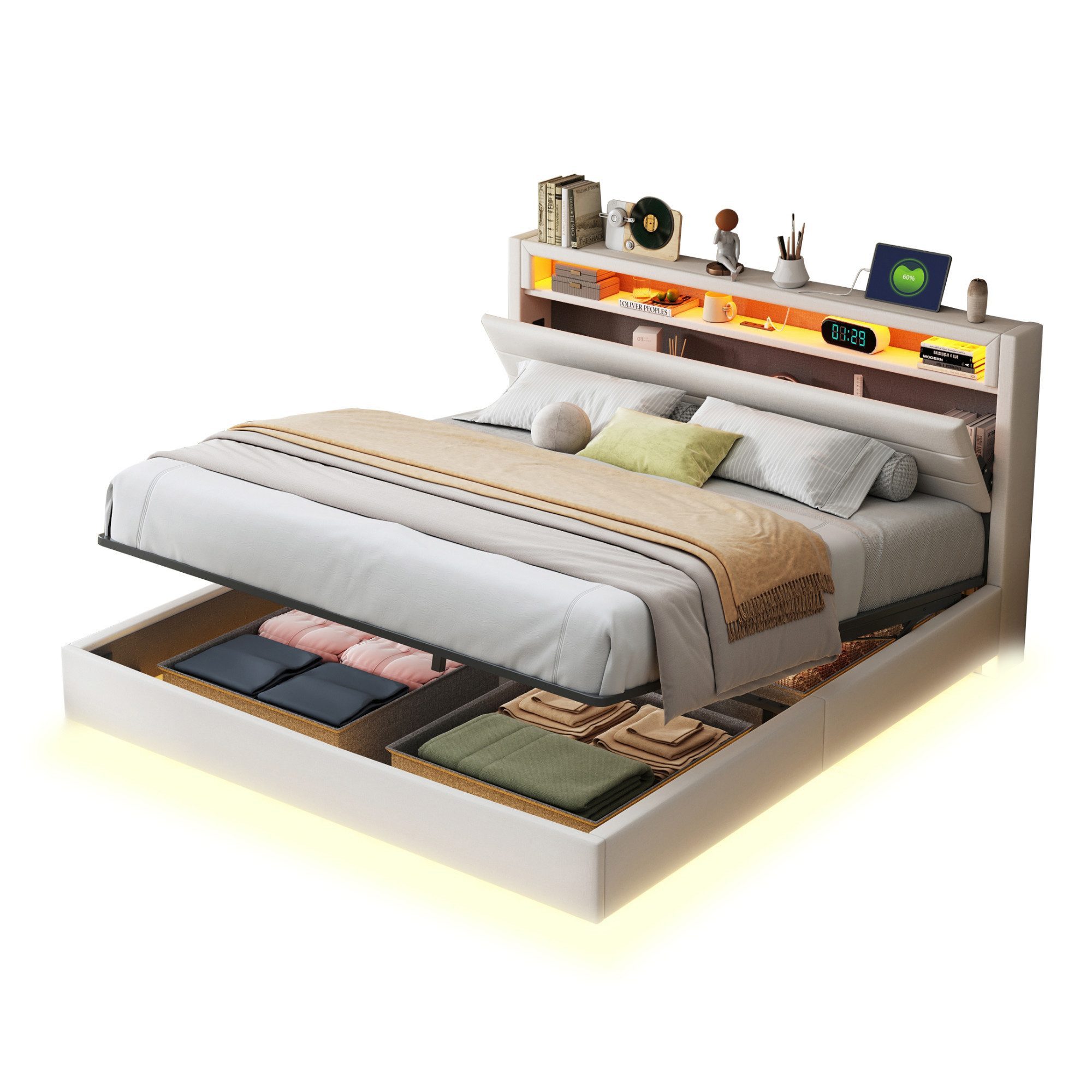 HAUSS SPOLE Polsterbett 160x200cm mit USB-Steckdose günstig online kaufen