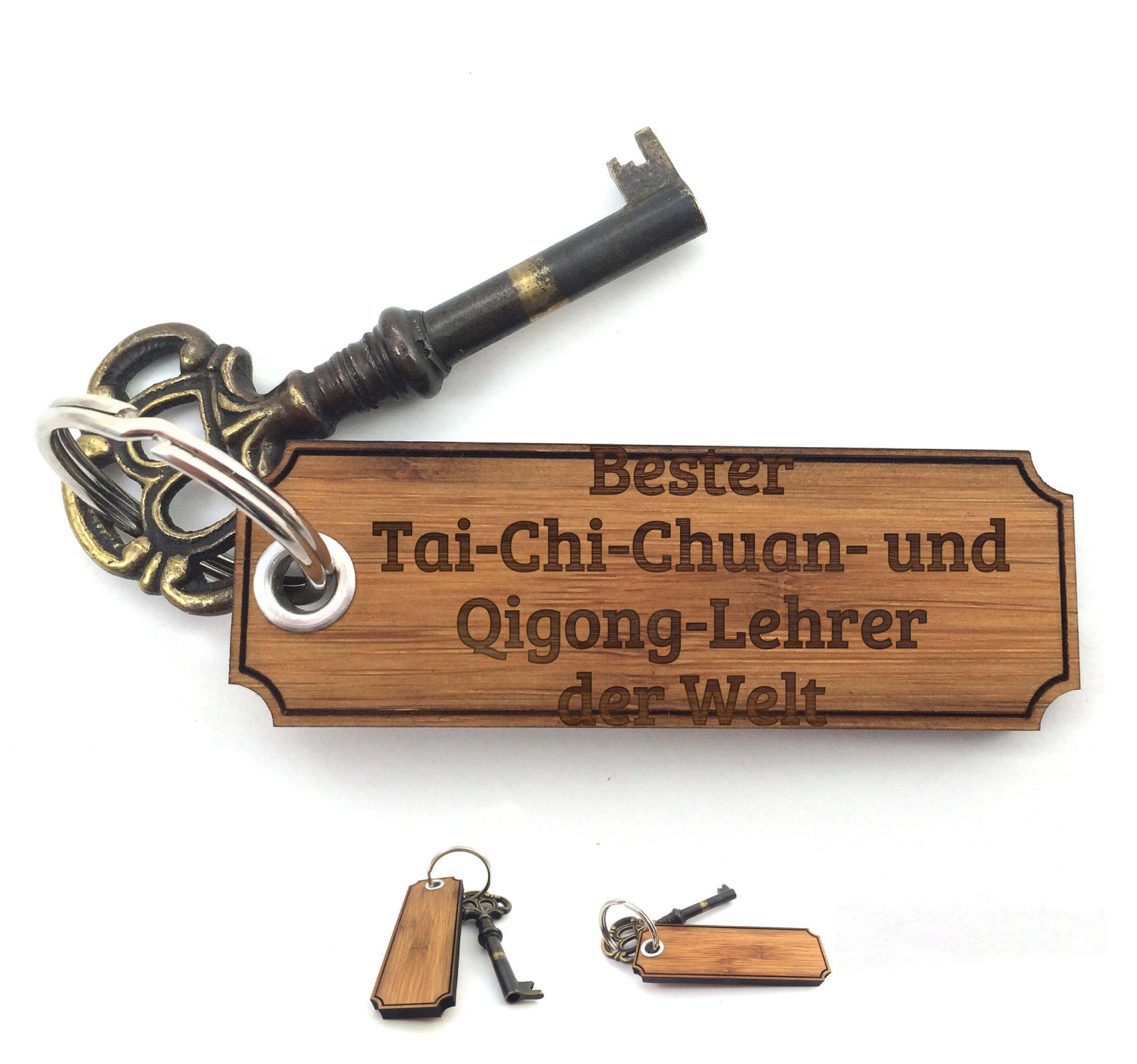 Mr. & Mrs. Panda Schlüsselanhänger Tai-Chi-Chuan- und Qigong-Lehrer - Bambus - Geschenk, Studium, Tasche (1-tlg) | Schlüsselanhänger
