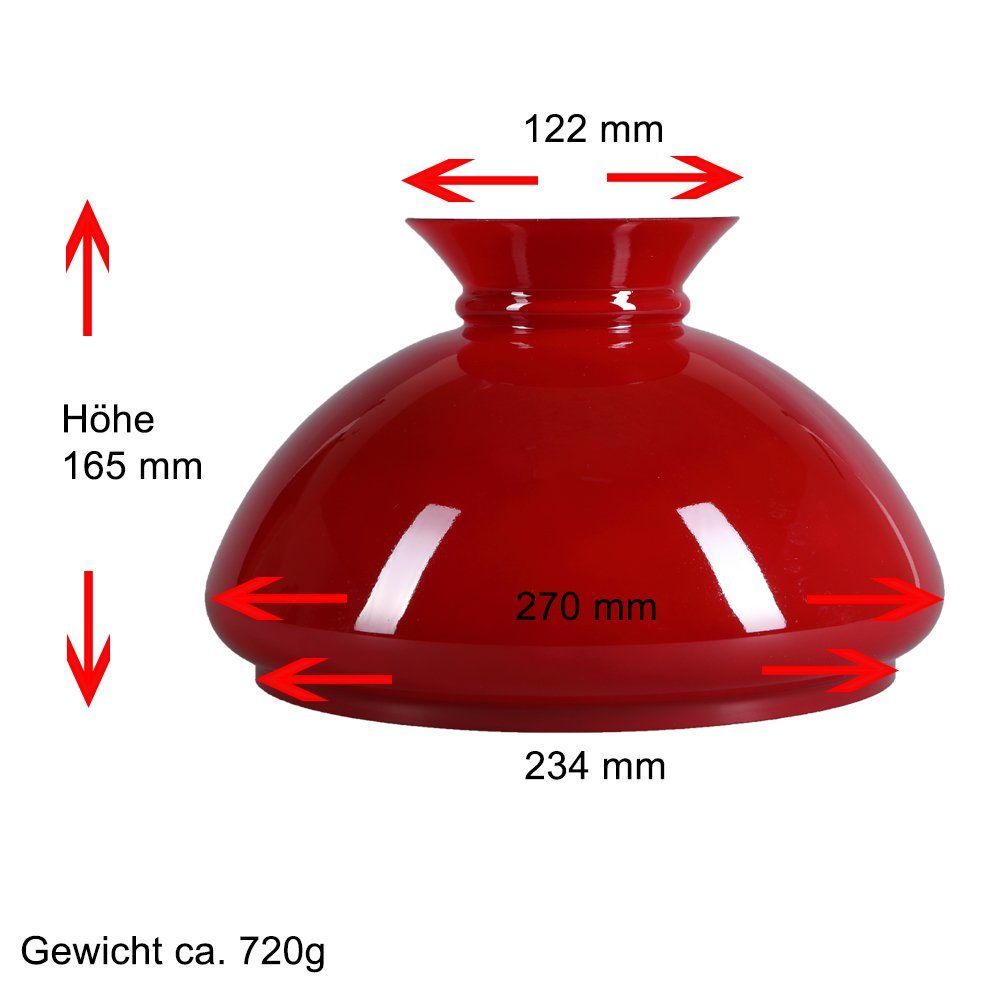 Home4Living Lampenschirm Petroleumglas Ø 234mm Lampenglas Vestaschirm Ersatzglas rund, Dekorativ