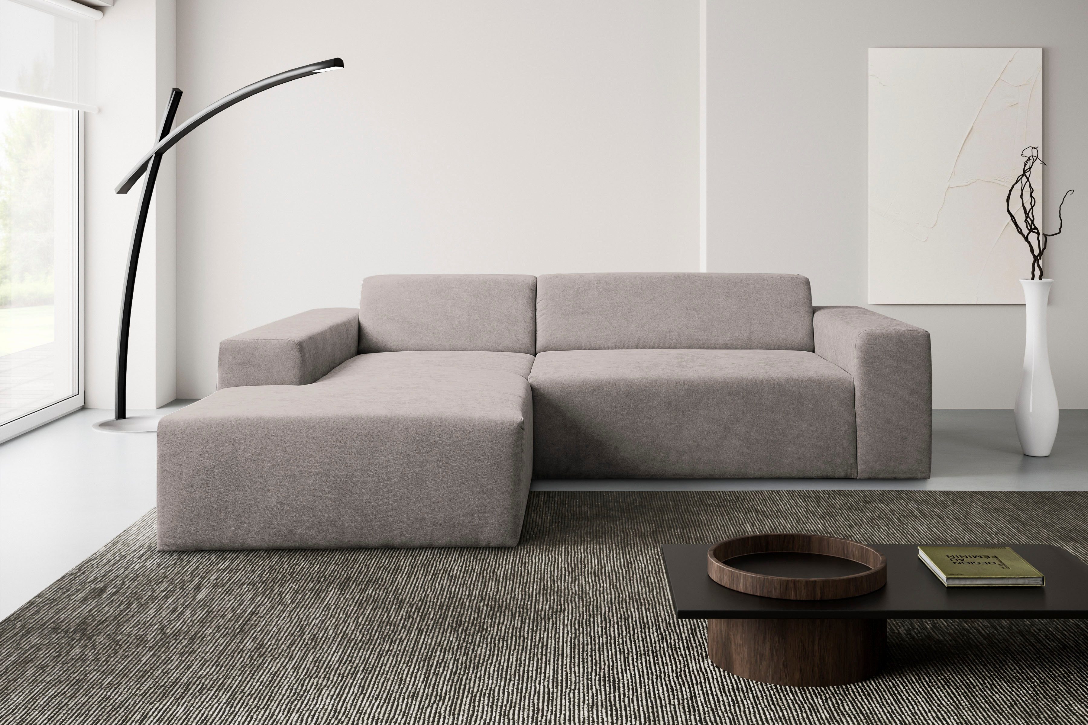 WERK2 Ecksofa Zeus-L Breite: 253 cm, modern & zeitlos, bequemes Sofa, moderne Optik mit abgerundeten Kanten
