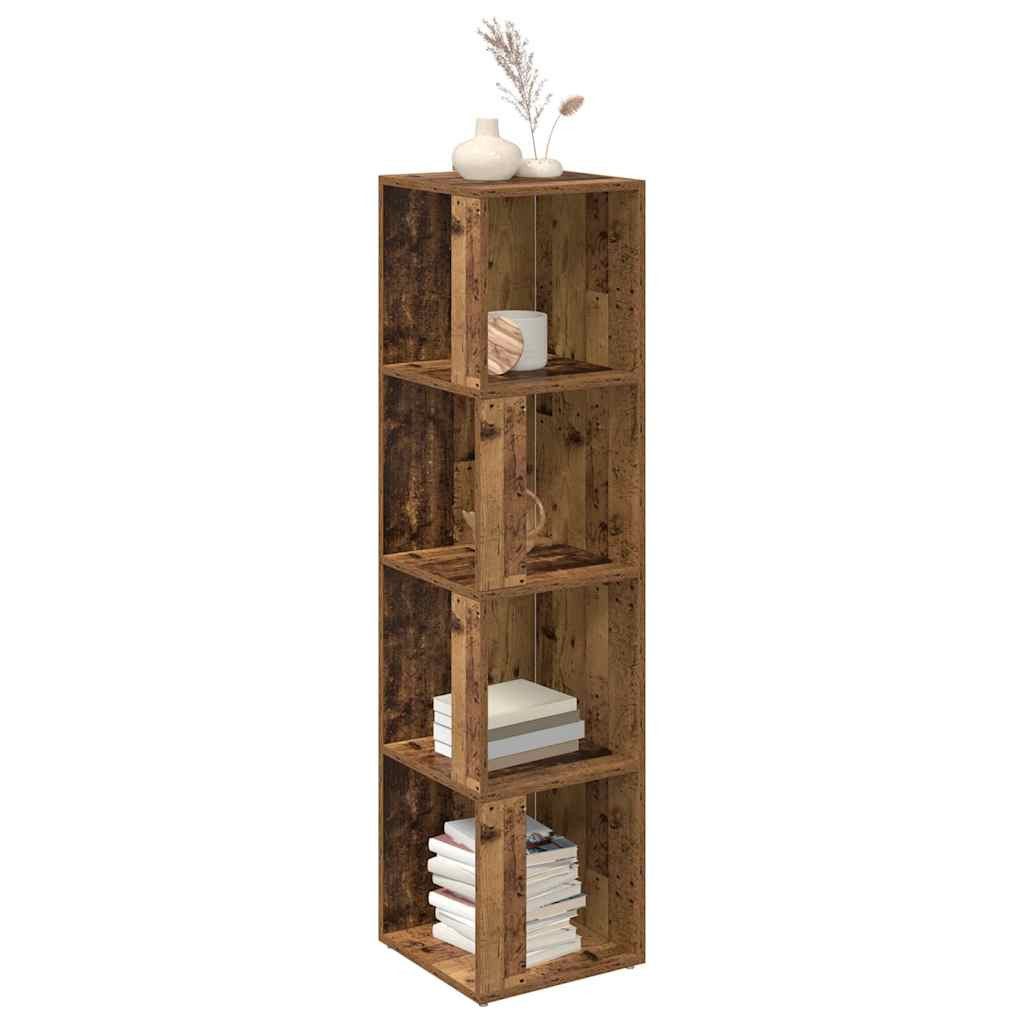 vidaXL Eckregal Eckregal Altholz-Optik 33x33x132 cm Holzwerkstoff, 1-tlg.
