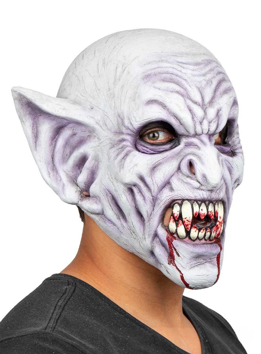 Metamorph Verkleidungsmaske Vampir Maske - Halloween Dracula Kostüm Fasching, Bissiger Fledermausvampir mit großen Ohren
