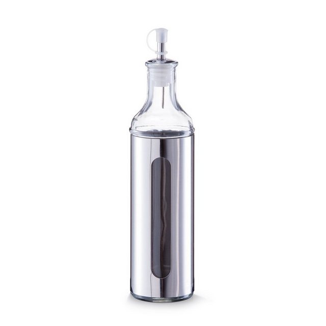 Zeller Present Ölspender Essig-/Ölflasche, 500 ml, Glas/Edelstahl, silber, Ø6,5 x 28 cm