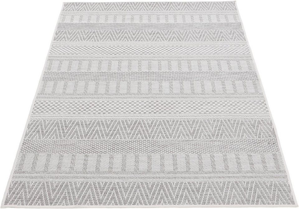 Teppich Boho 100, carpetfine, rechteckig, Höhe: 4 mm, robustes Flachgewebe, Sisal  Optik, UV-beständig, Außenbereich