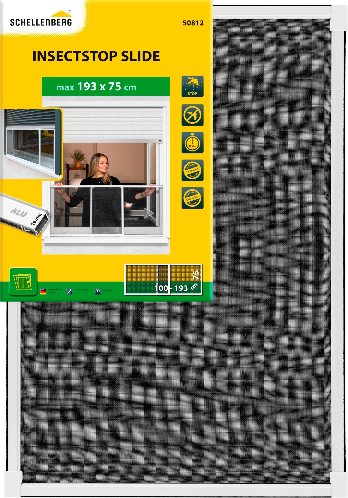 SCHELLENBERG Insektenschutz-Fensterrahmen ausziehbares Fliegengitter Schieb günstig online kaufen