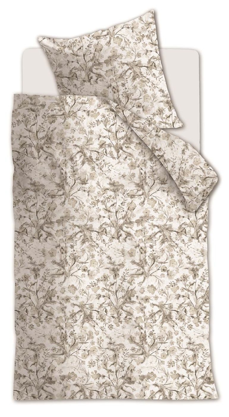 Rivièra Maison Bettwäsche Blushing Blooms_Sand_DE_UV_135x200 1 Bettbezug, 1 Kissenbezug 135 x 20, 2 teilig, Bettbezug Kopfkissenbezug Set kuschelig weich hochwertig