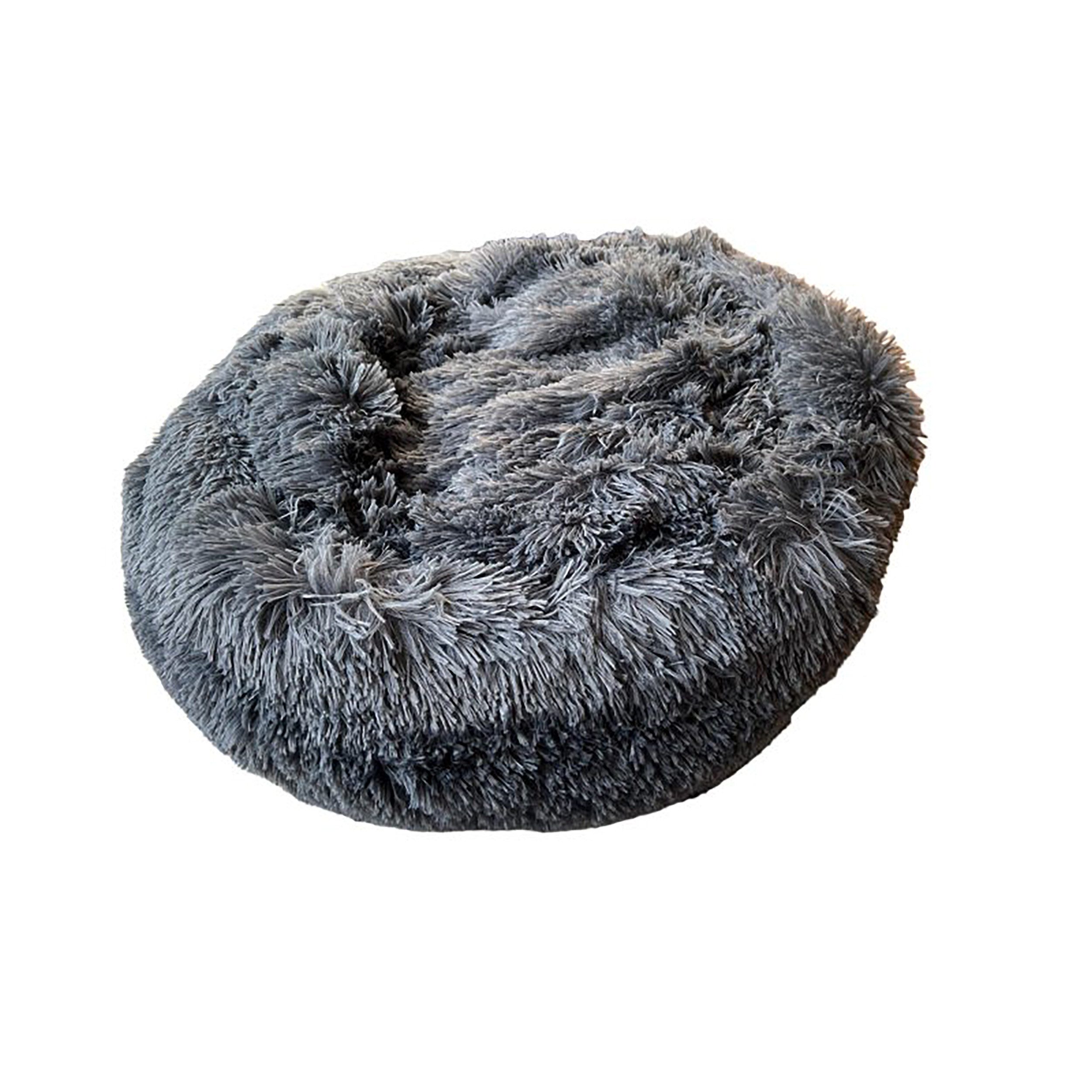 TOPCENT Tierbett Haustierkissen Ø 60 cm, Größe S, extrem flauschig, Ø 60 cm