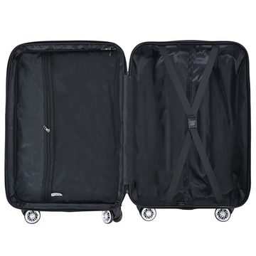 Sweiko Hartschalen-Trolley, 4 Rollen, Reisekoffer Gepäck Sets aus ABS mit TSA-Zahlenschloss und Doppelrollen