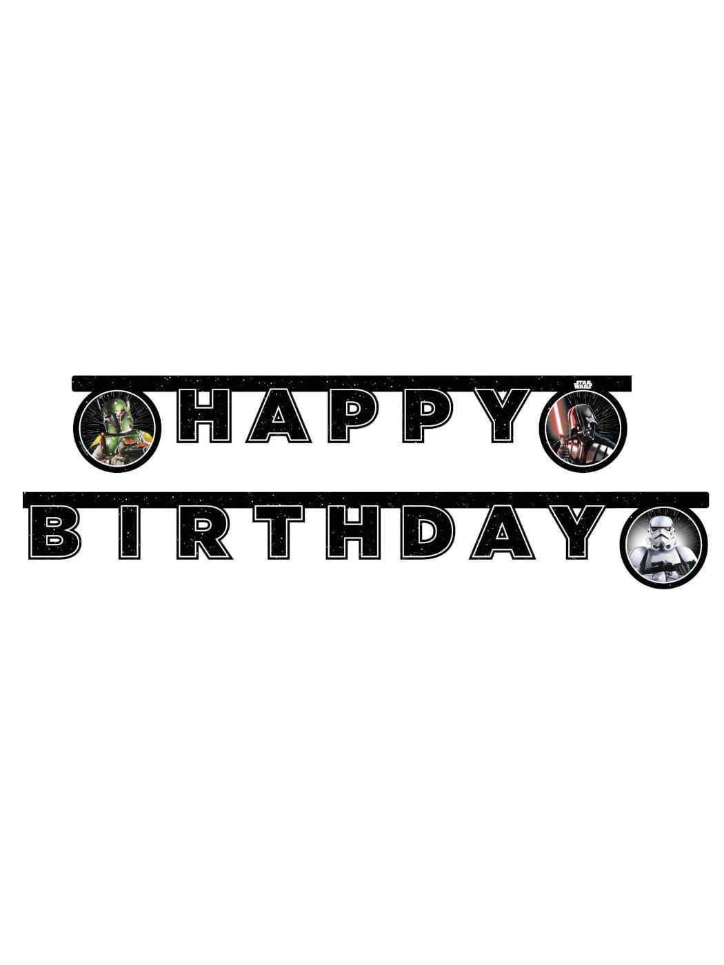 Procos Kostüm Happy Birthday Pappgirlande 2m, Star Wars