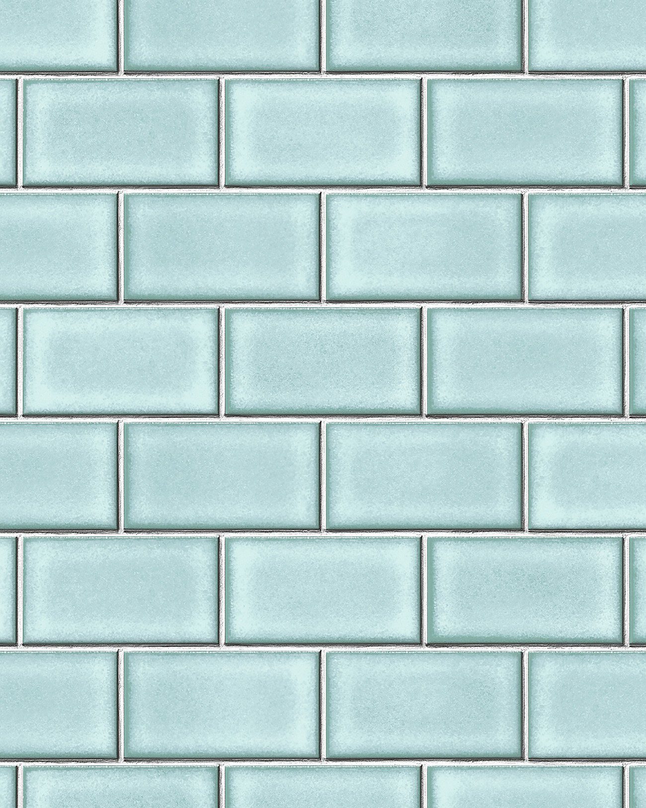 Profhome Prägetapete BA220106-DI Grafik Tapete Geometrisch blau pastell-türkis weiß 5,33 m2, geprägt, glänzend, grafisch, geometrisch, Ziegelstein-Optik, (1 Rolle, 5,33 qm), heißgeprägte Vliestapete, blau, pastell-türkis, weiß