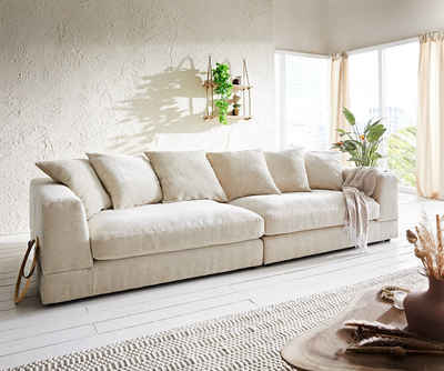DELIFE Big-Sofa Justo, Justo Chenille Beige 310x110 cm