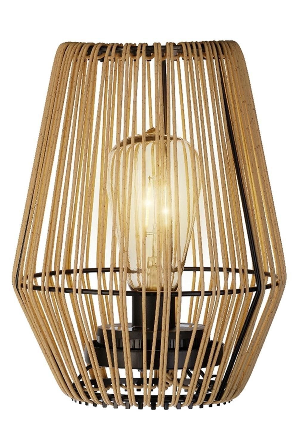 Kaemingk LED Tischleuchte JACKY, 1-flammig, H 23 cm, Beige, Schwarz, LED fest integriert, Kunststoff, Solarbetrieben, mit Schalter, Ø 17,5 x H 23 cm