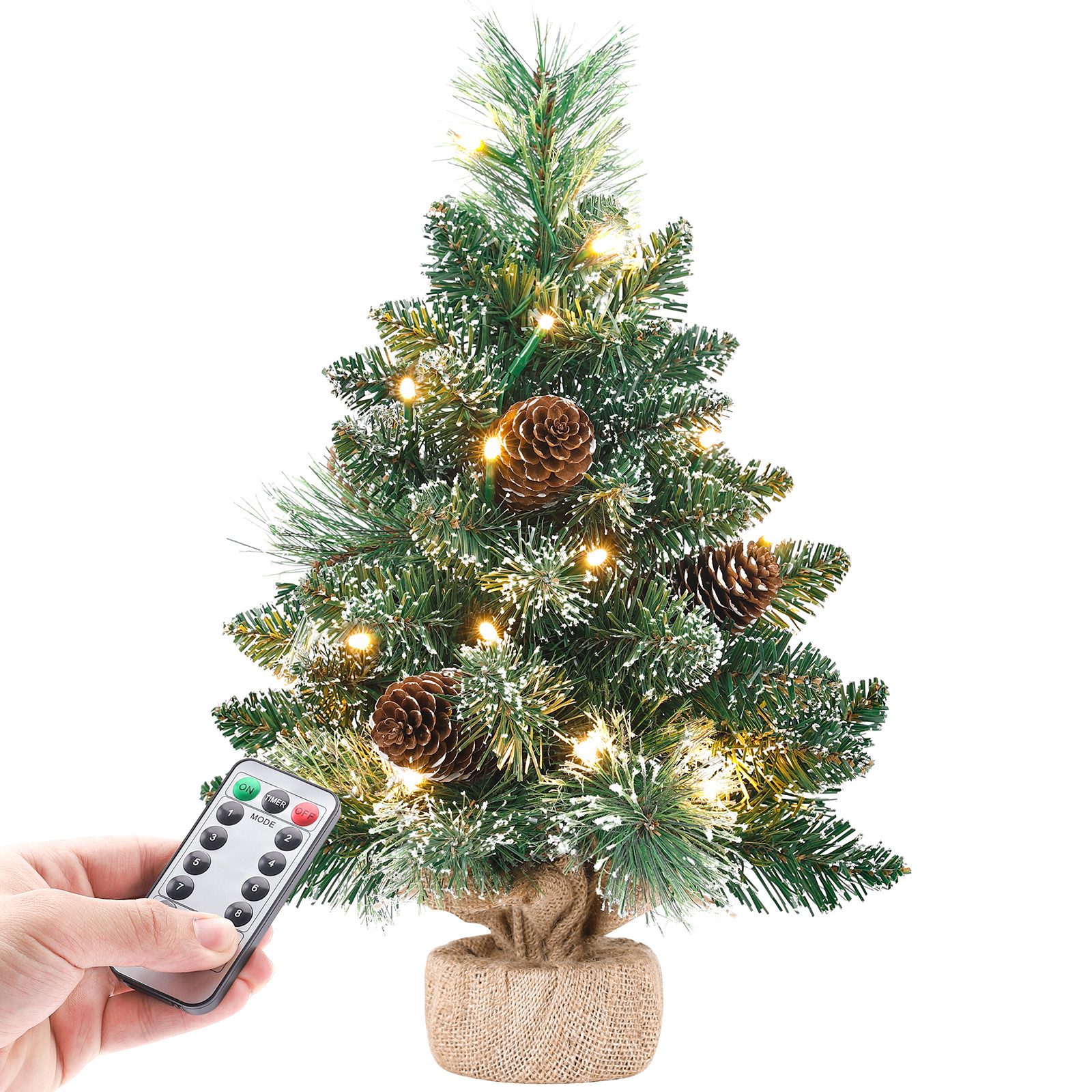 Yorbay Künstlicher Weihnachtsbaum 40cm Künstlicher Mini Weihnachtsbaum Mit Fernbedienung